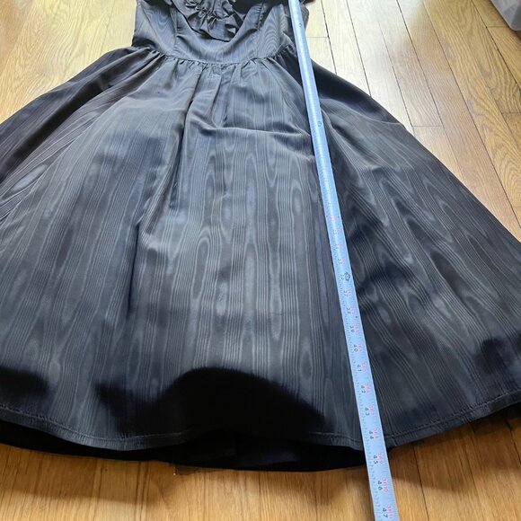 GUNNE SAX By Jessica McClintock Size 9 Black Gothic Ruffle Trim Vintage Dress - Picture 13 of 16